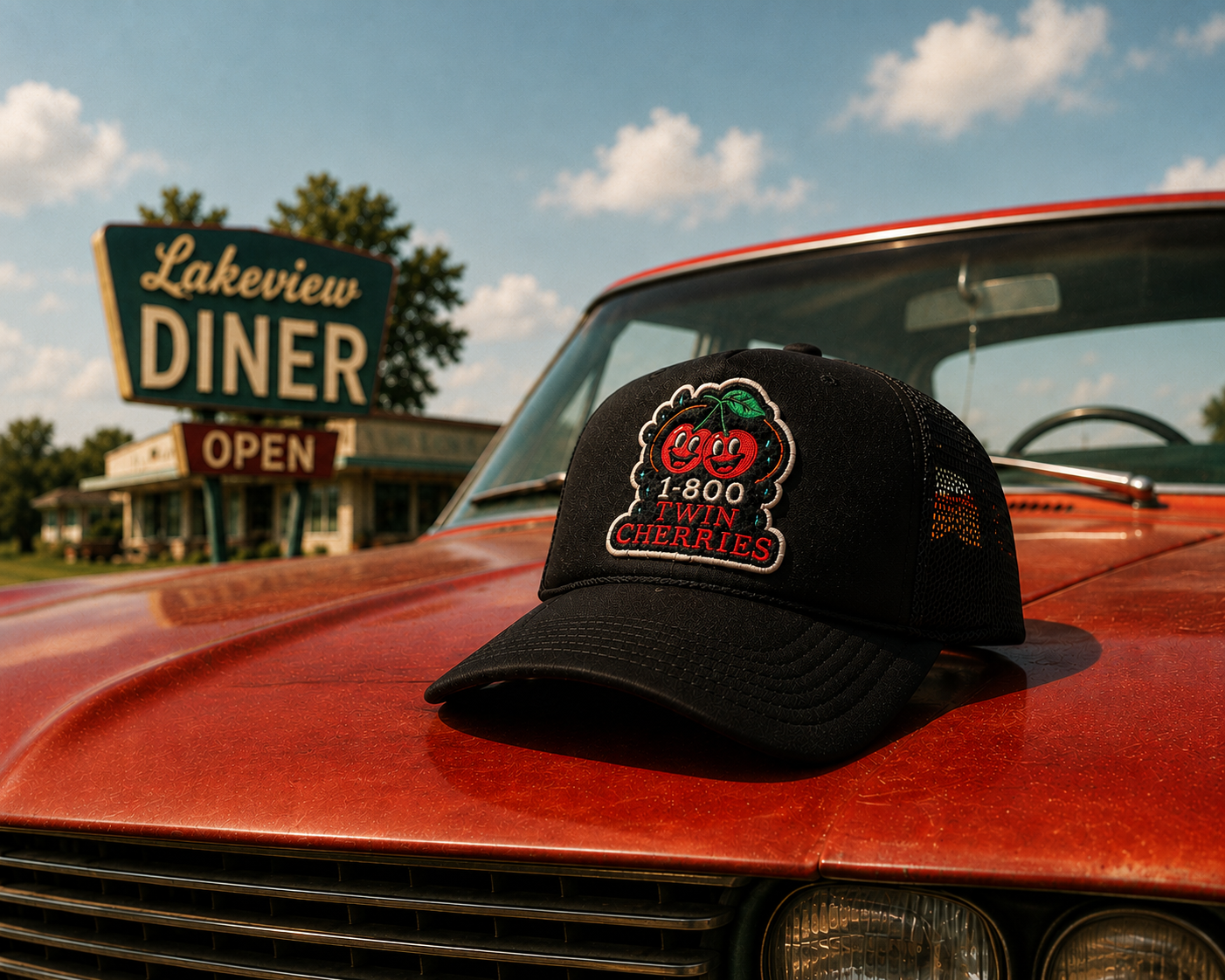 1-800 Twin Cherries Trucker